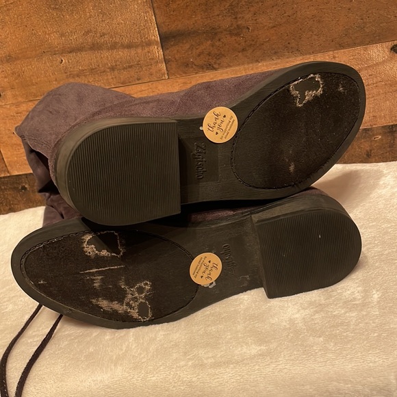 Zigi Soho Karsten Gray Faux Suede Over the Knee Boots - Picture 5 of 8